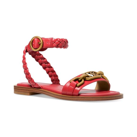 Michael Kors Womens Kailey Flat Sandals Crimson, Red Size 6M - Picture 1 of 5